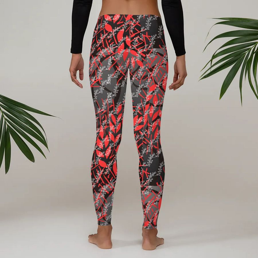 JoBeth Designed- Red Leaves🍃Adult Leggings👖 product image (4)