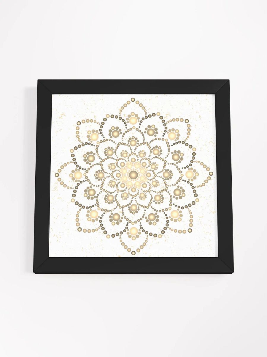 Golden-Brown Dot Mandala Framed High Quality Matte Poster product image (52)