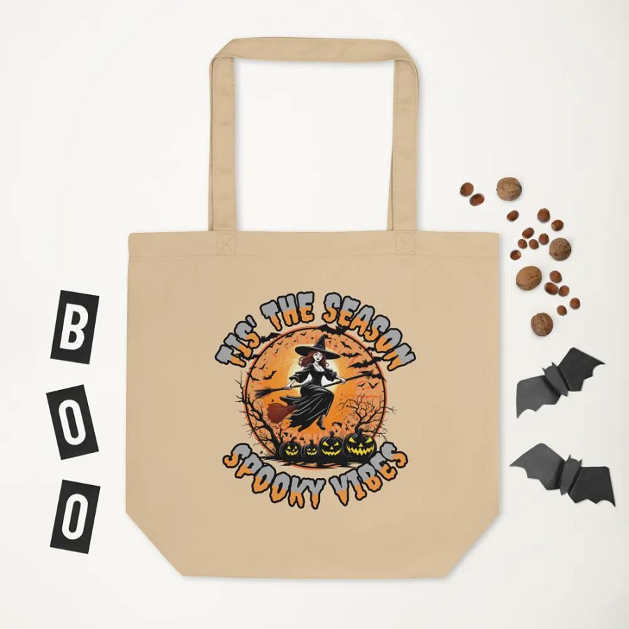 Tis The Season Spooky Vibes Witch Eco Tote Bag product image (5)