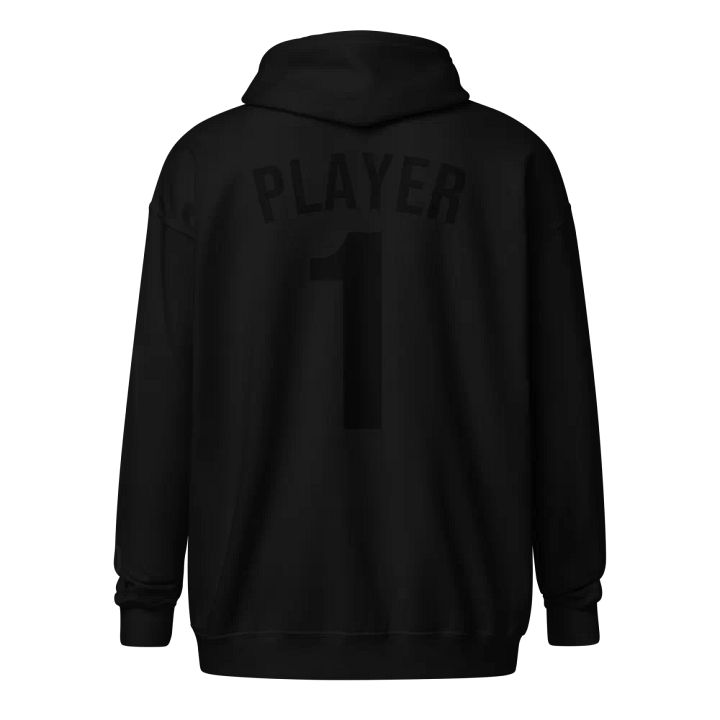 Unisex Blackout Player One Zip Up Hoodie product image (2)