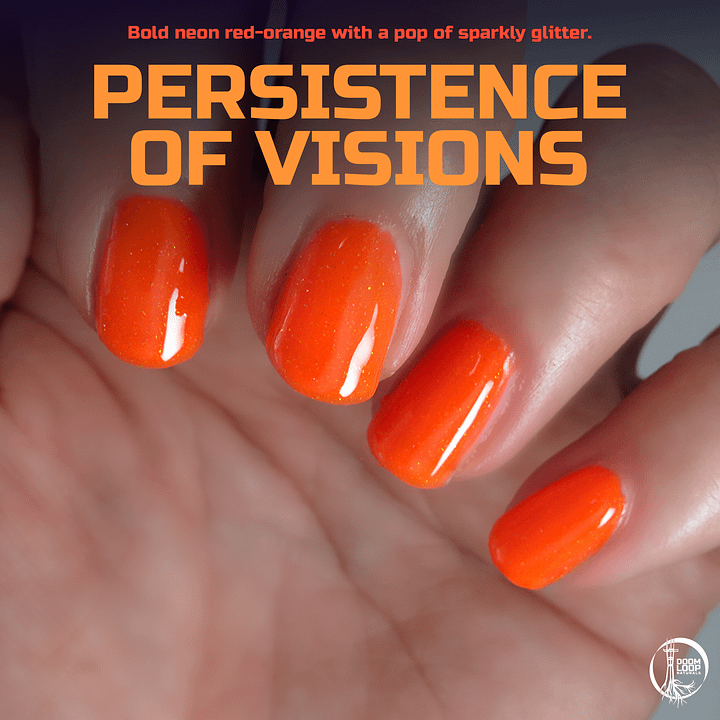 PERSISTENCE OF VISIONS - Neon Red-Orange Glitter Nail Polish product image (1)