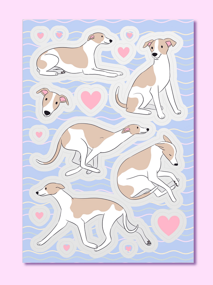 Graceful Whippet Sticker Sheet product image (1)