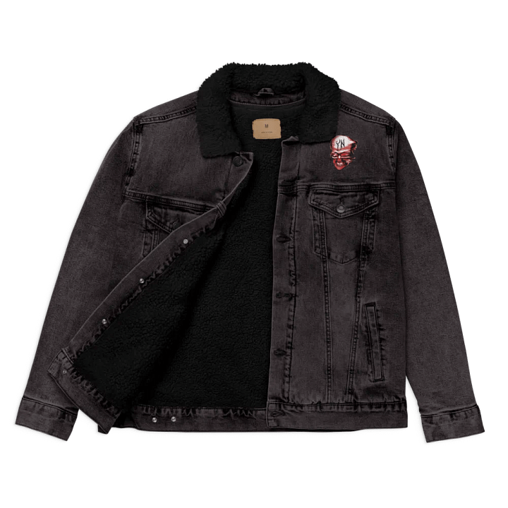 YN skull Logo RED Denim Sherpa Jacket product image (2)