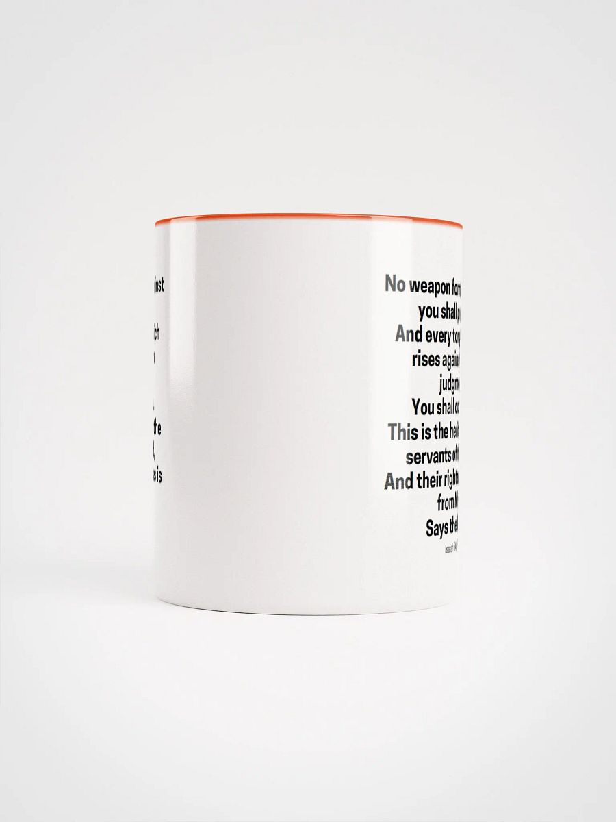No Weapon Formed Against You Shall Prosper Isaiah 54:17 Two-Tone Mug 11/15oz product image (5)