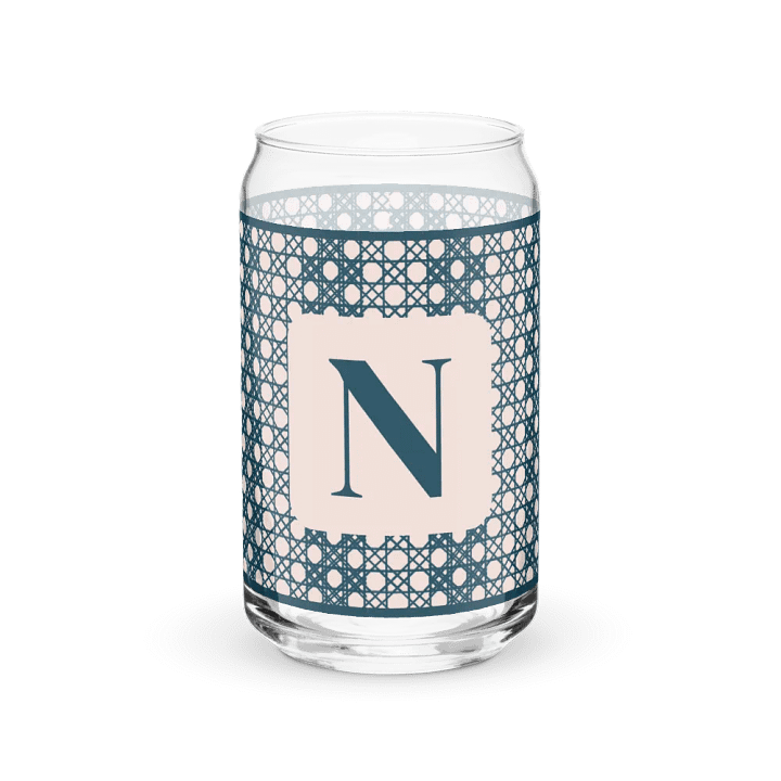 Le Rose Blue Monogram N Can-Shaped Glass product image (1)