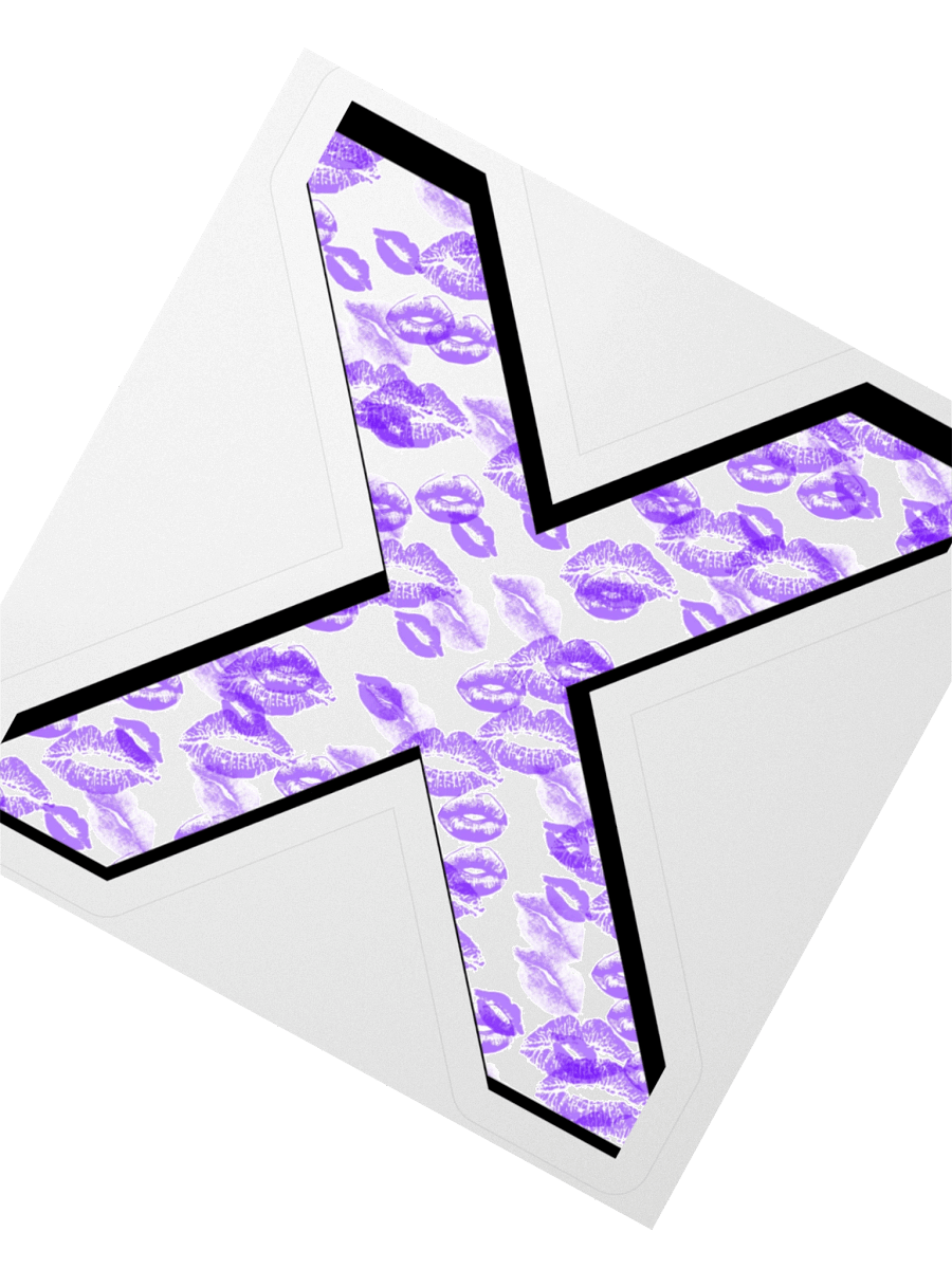 White X Purple Lipstick Kisses | Kiss-cut Sticker product image (2)