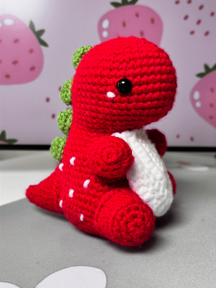 Barry 🍓 Chubby Strawberry Dinosaur Plushie product image (2)
