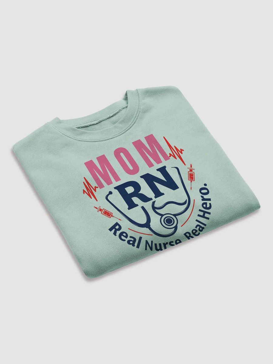 Mom RN, Real Nurse, Real Hero Crop Sweatshirt product image (13)