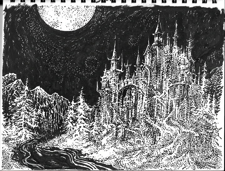 Original Sketch - Winter Castle product image (1)