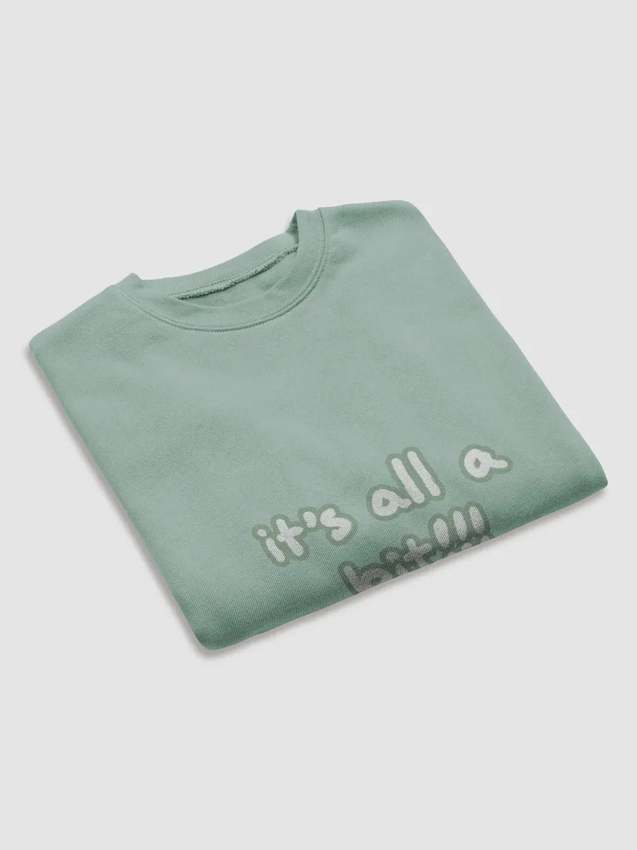 “It’s all a bit!!!” (sm. lined design, #96B697) Women's Fleece Crop Sweatshirt product image (15)