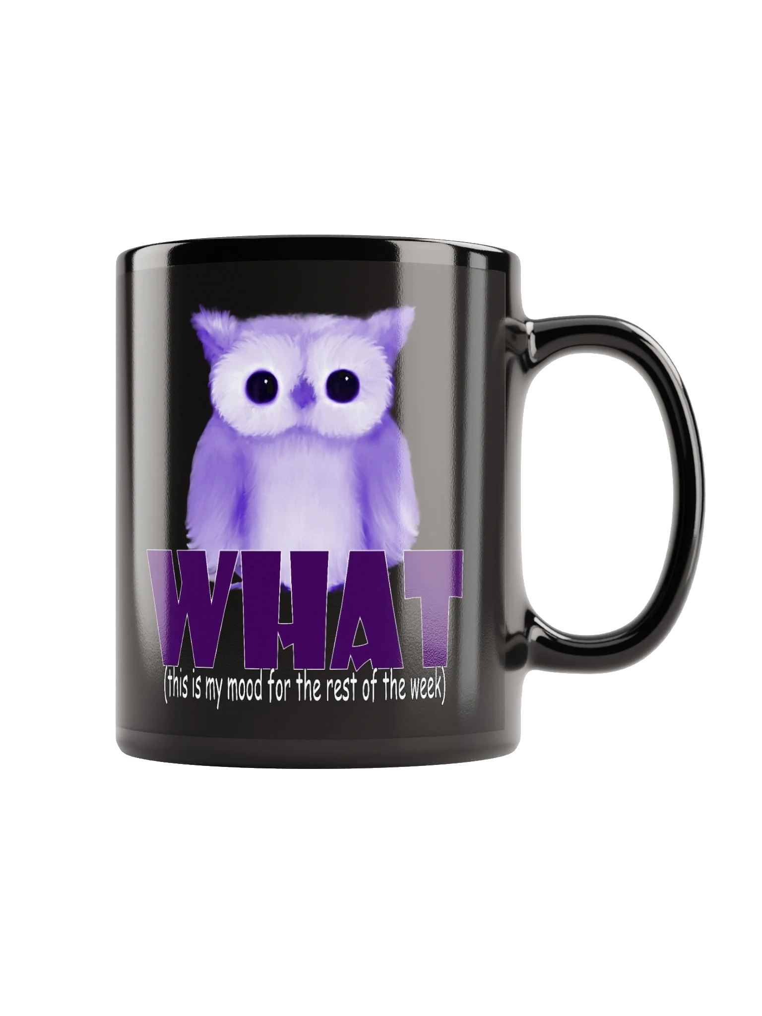 Mood Owl Black Glossy Mug product image (1)