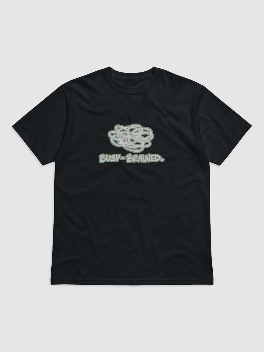 BUSY-BRAINED (lined design, #96B697) unisex eco tee product image (1)