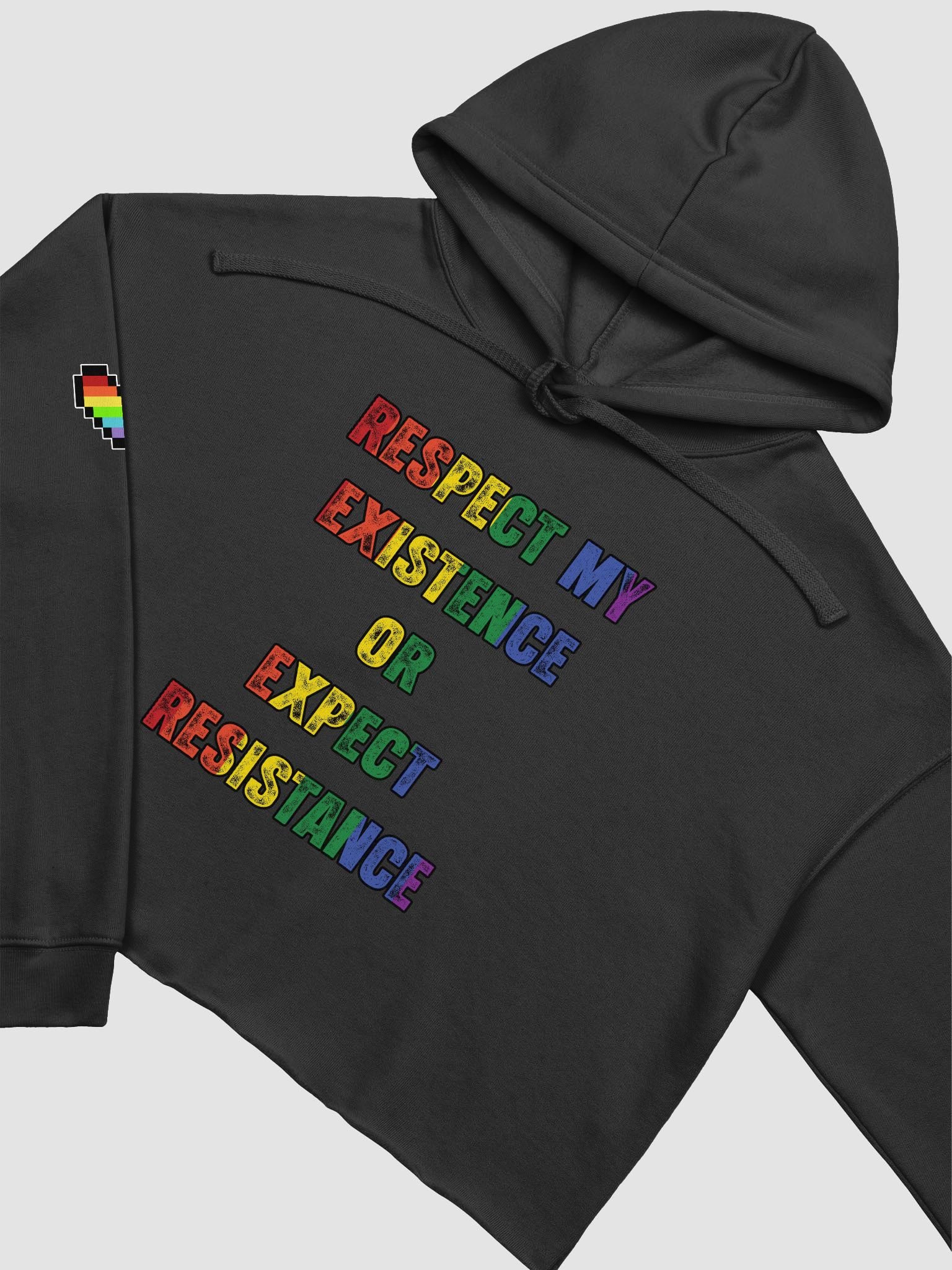 Respect my Existence or Expect Resistance Crop Top Hoodie product image (3)