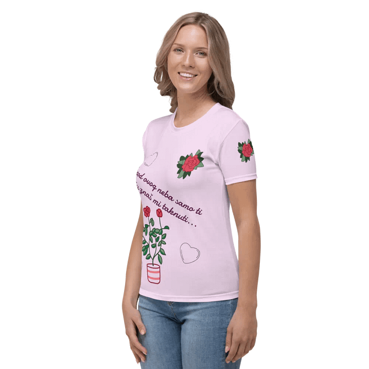 Ispod ovog neba samo ti Dušu znaš mi taknuti... - Womens Crew Neck T-Shirt product image (2)