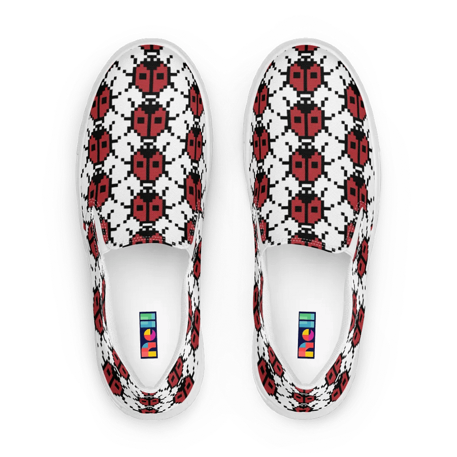 Pixel Art Beetle Women's Slip-On Shoes product image (1)