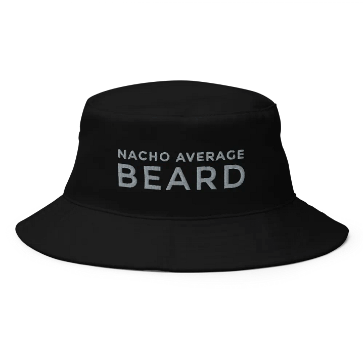 Nacho Average Beard Black Bucket Hat (Grey Embroidery) product image (1)