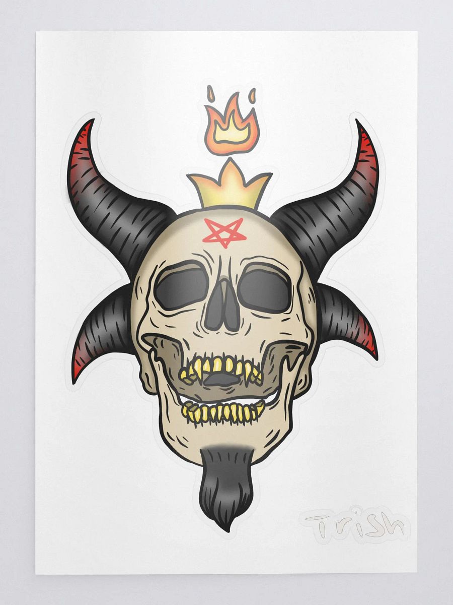 Baphomet Skull Sticker (No Background) product image (1)