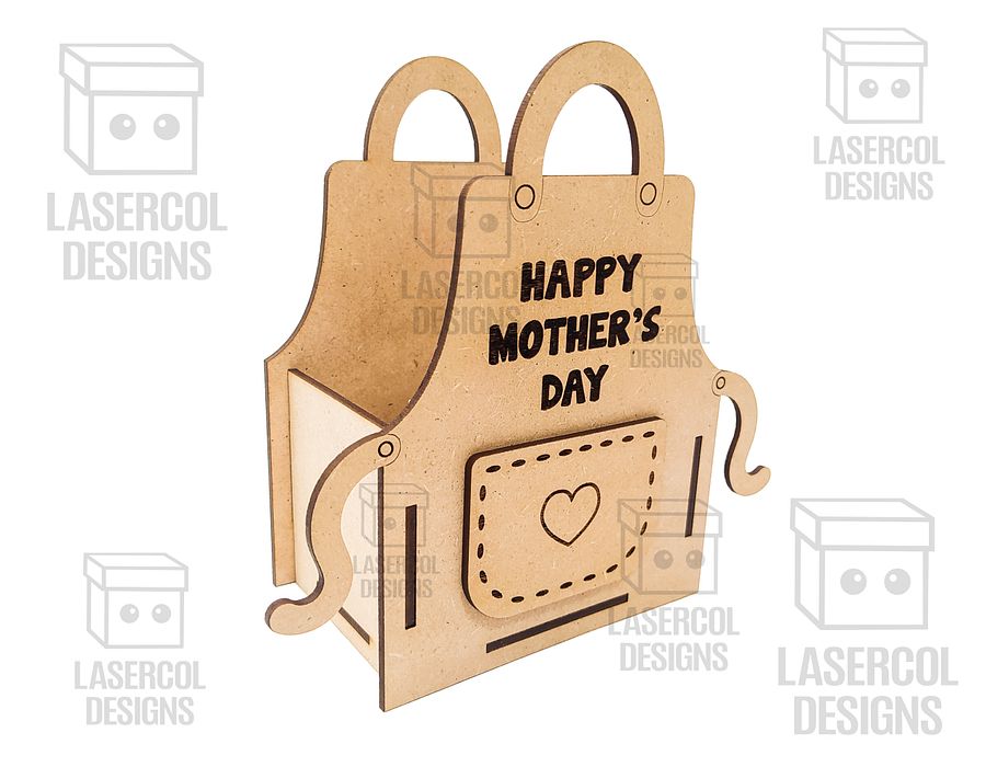 Mother's Day Gift Basket (3 Sizes) Apron Shaped Basket - Laser Cut Files product image (7)