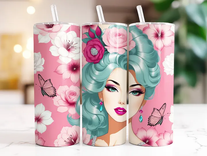 Retro 60's Glamour Girl 20 oz Skinny Stainless Steel Tumbler product image (2)