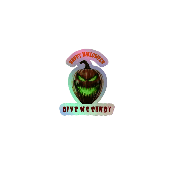 Happy Halloween Give Me Candy holographic stickers product image (1)