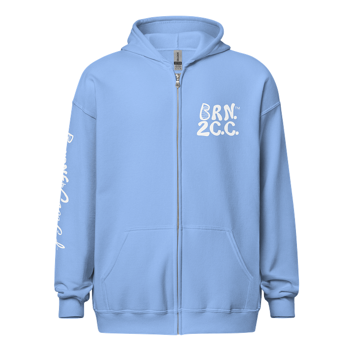BOURNE to Cape Cod™ | DTG Vintage Print | Zip Hoodie | BRN.2C.C.™ | Coastal Classic Layer | Unisex Heavy Blend Full-Zip Sweatshirt | White Logos product image (1)