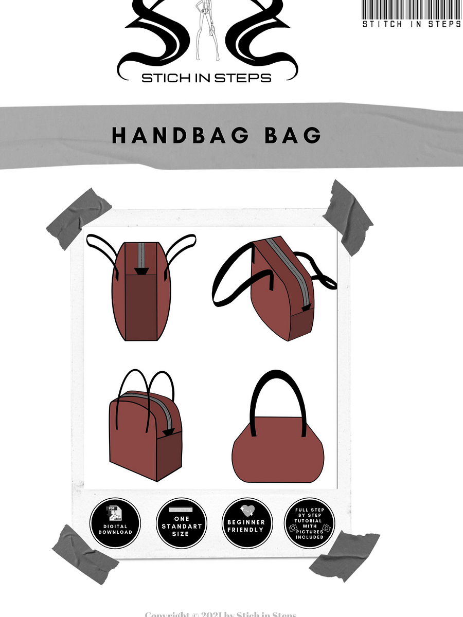Simple and Chic Handbag - Sewing Pattern product image (1)