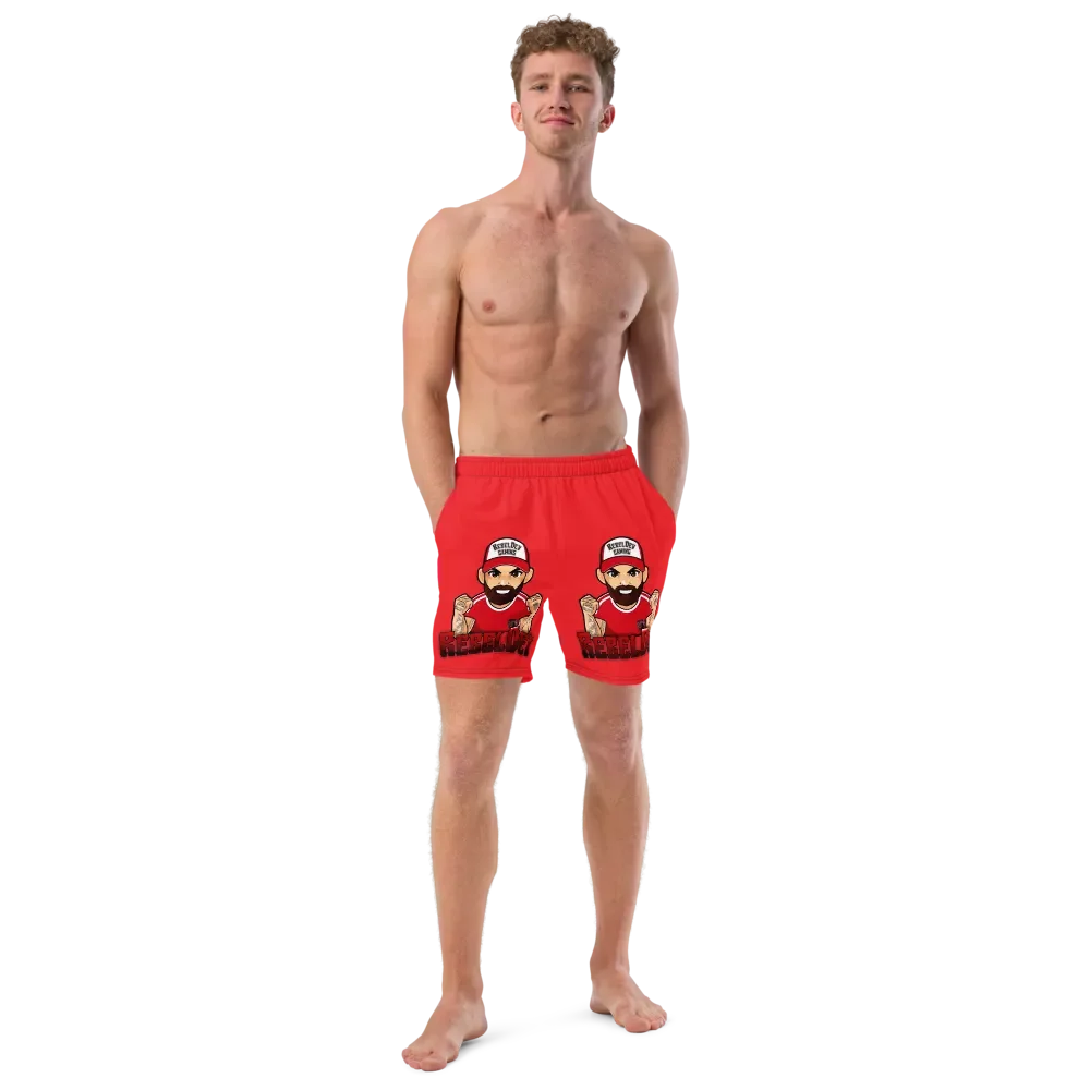 RebelDev red swim trunks product image (10)