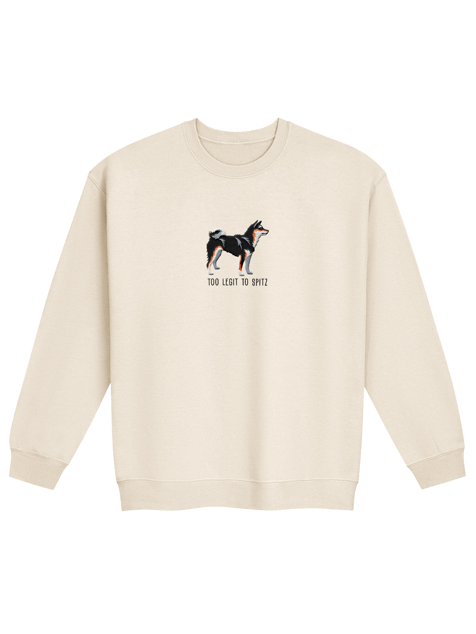 Too Legit to Spitz Sweatshirt (Embroidered) of a Japanese Shiba Inu(Tricolor) product image (21)