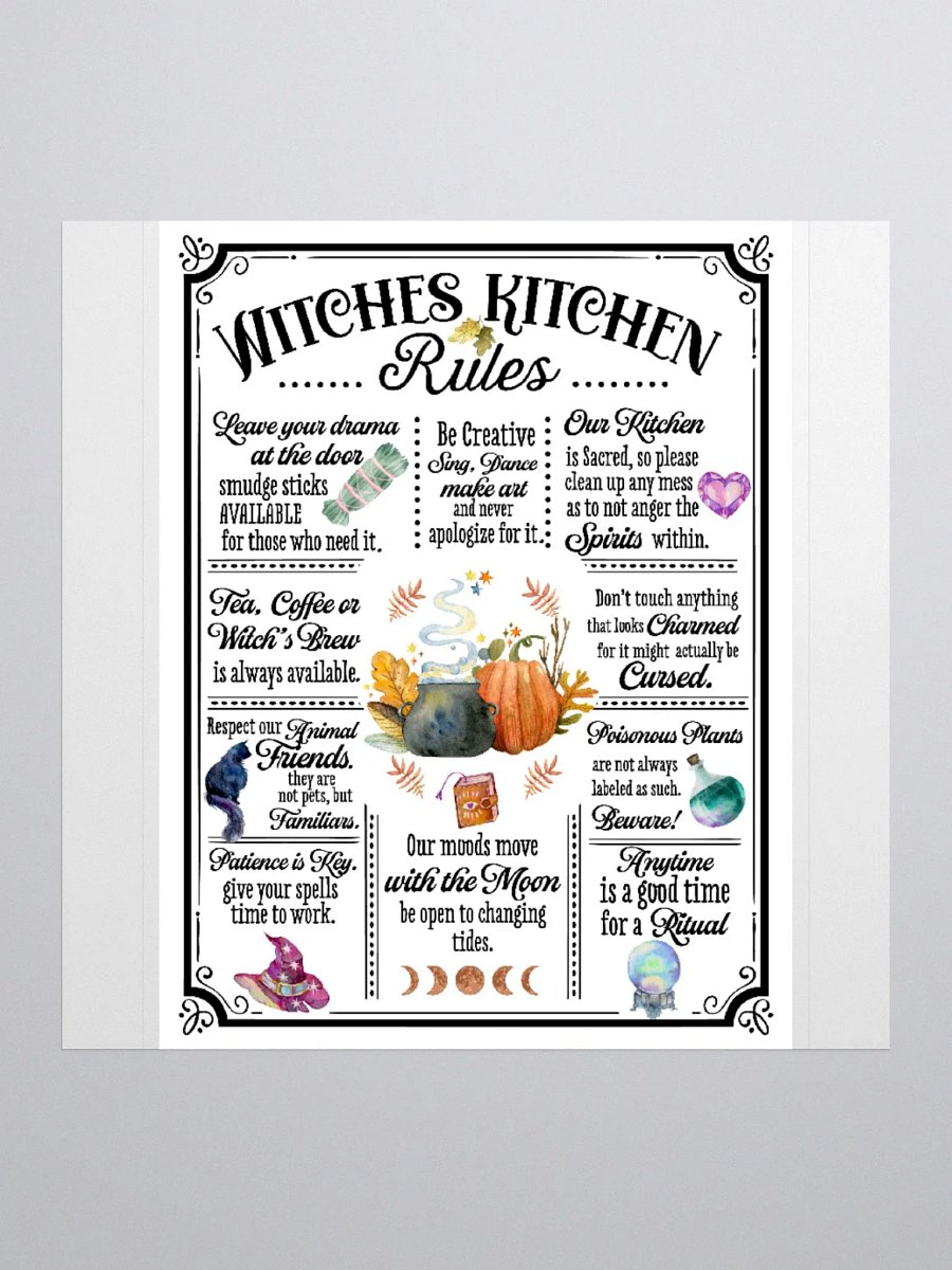 Witches Kitchen Rules STICKER - Witchy, Kitchen Witch, Magic Kitchen Gift product image (1)