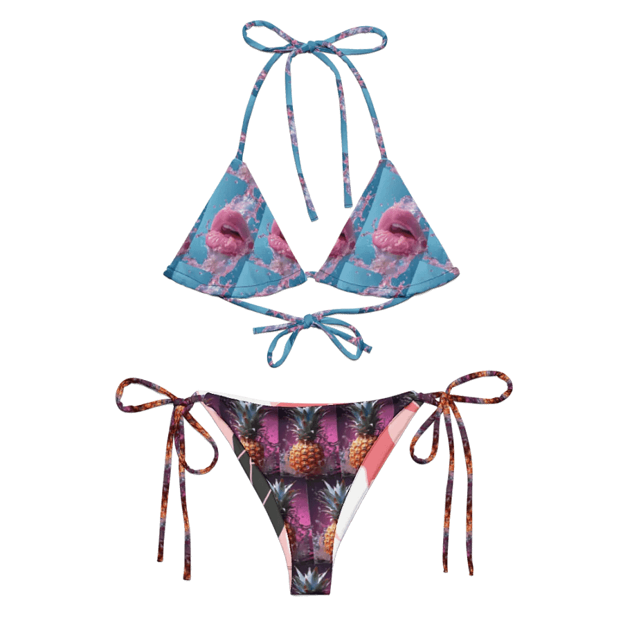 🍍💋 Watery Lips & Pineapple Bikini Set – Playful Tropical Vibes! product image (3)