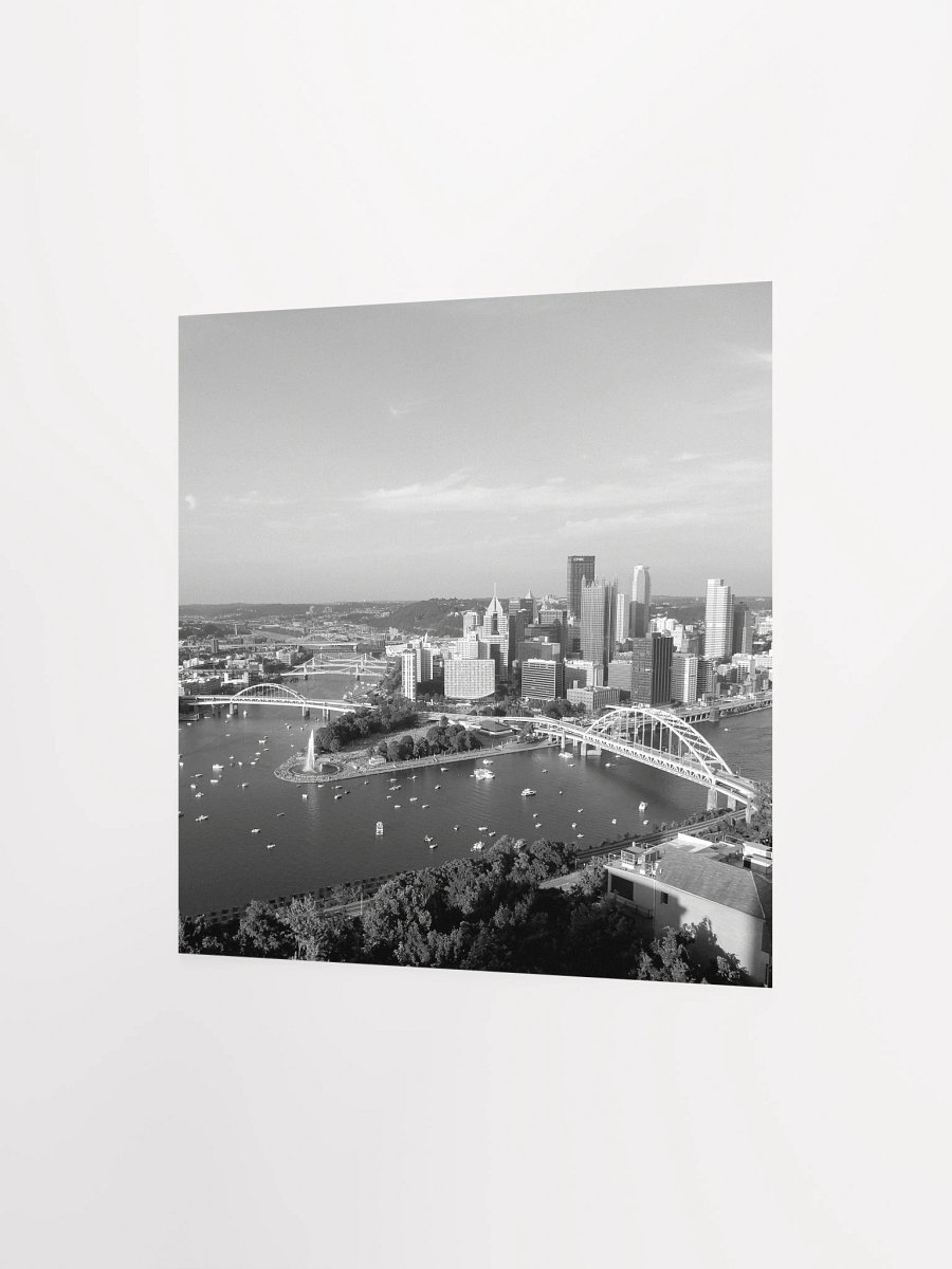 Pittsburgh - Downtown from Duquesne Incline - Black & White - poster product image (4)