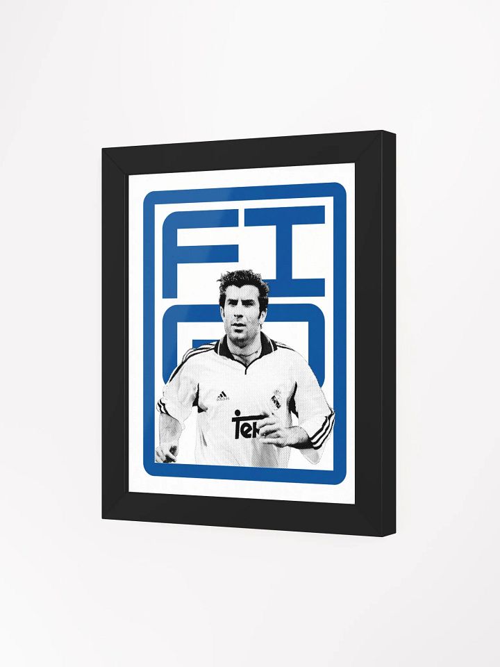 Luís Figo BW Real Madrid Name Art Framed Print product image (1)