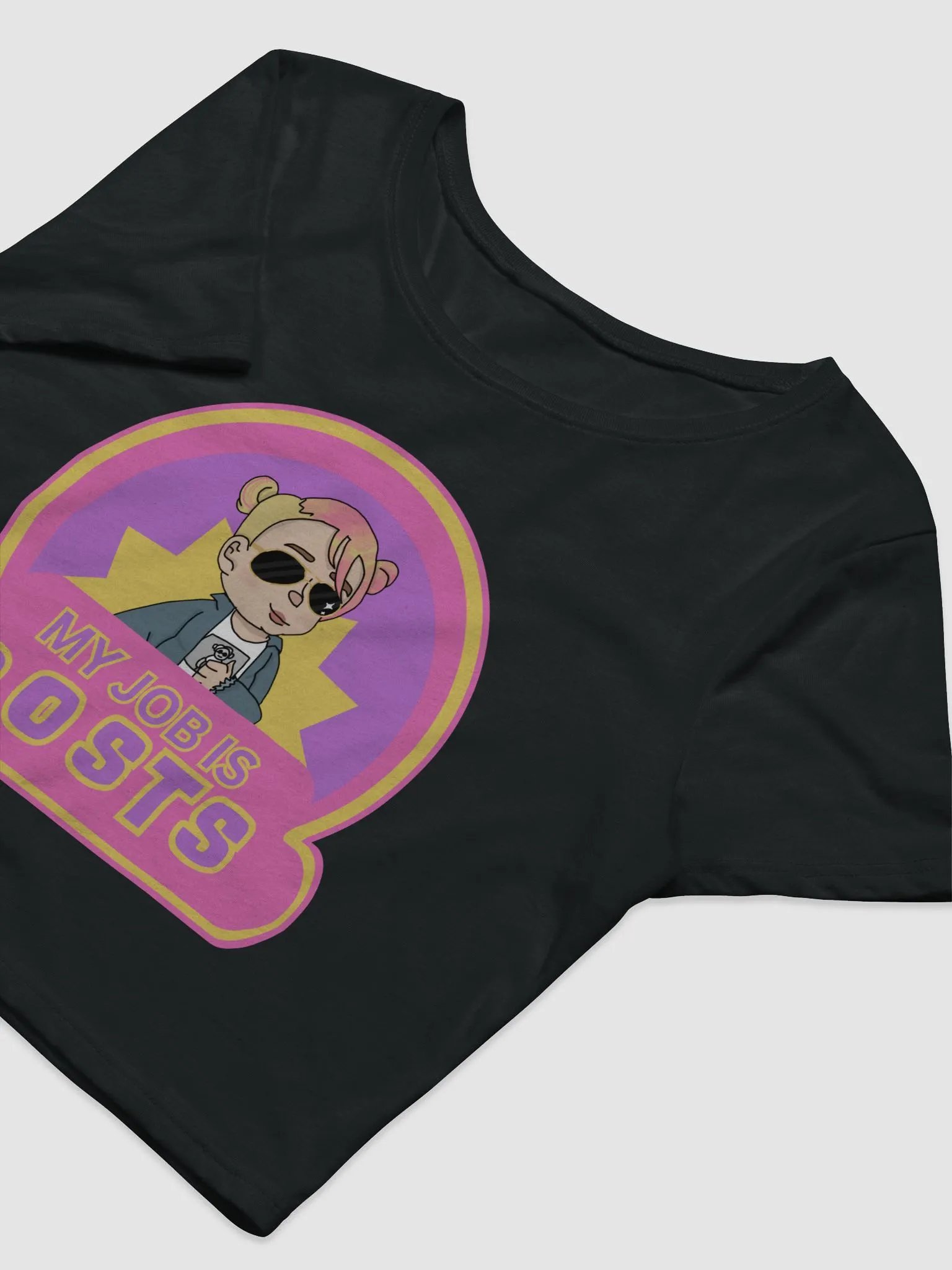 My Job is Posts Crop Top Baby Tee product image (5)