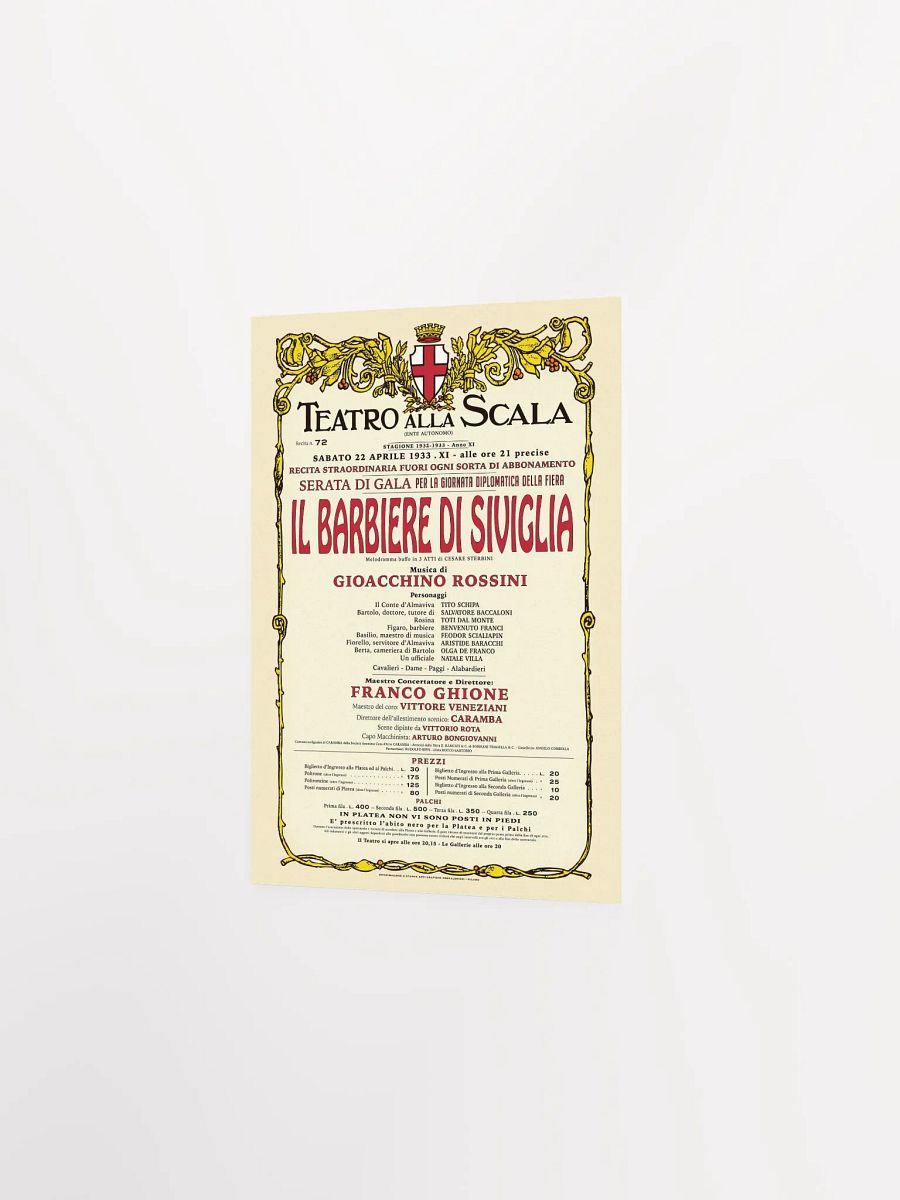Vintage-Style La Scala Barber of Seville Opera Poster product image (4)