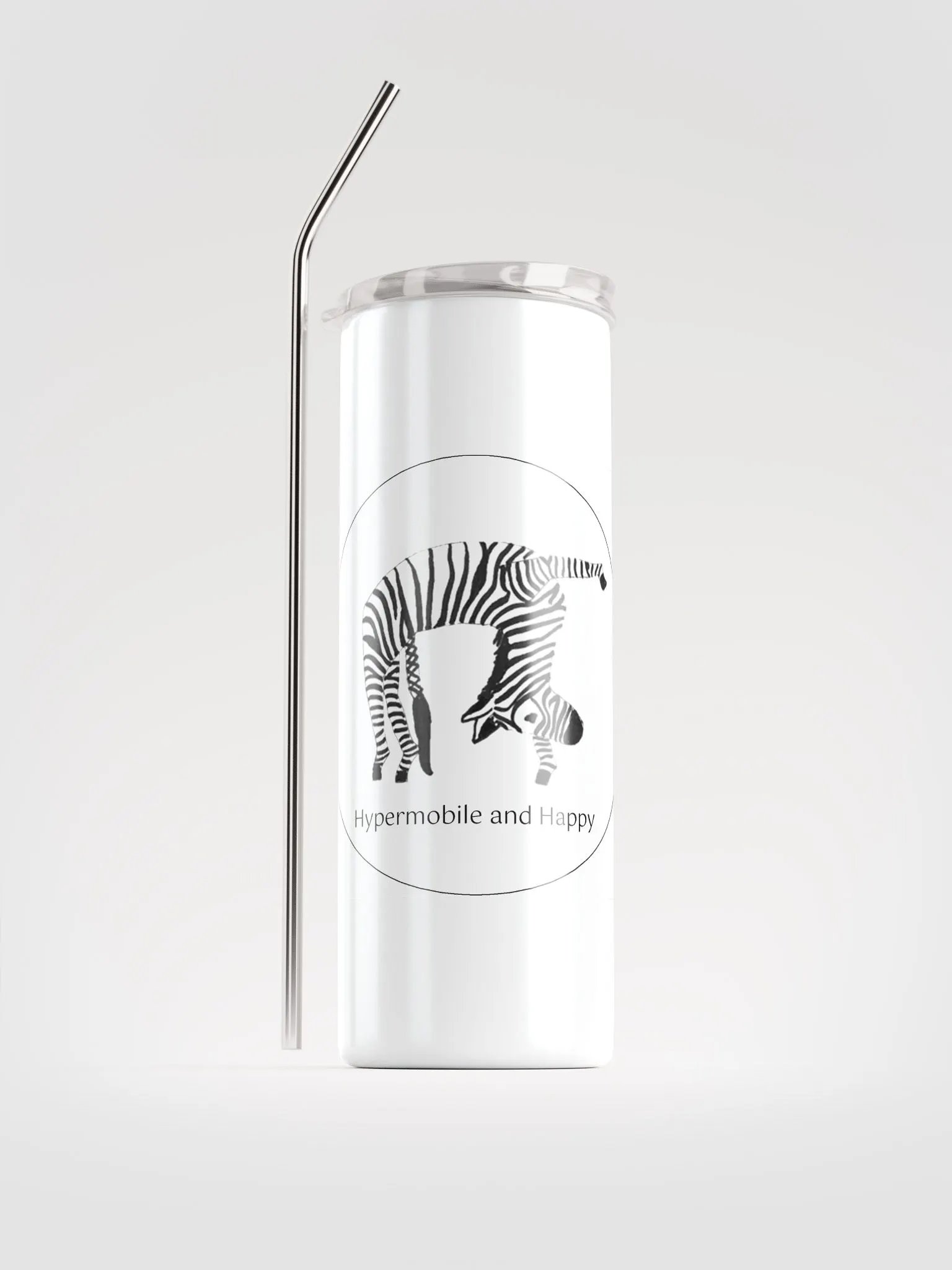 Stainless Steel Bendy Zebra Tumbler with Straw product image (1)