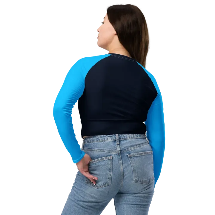 Sassy Blue Block Crop Shirt product image (2)