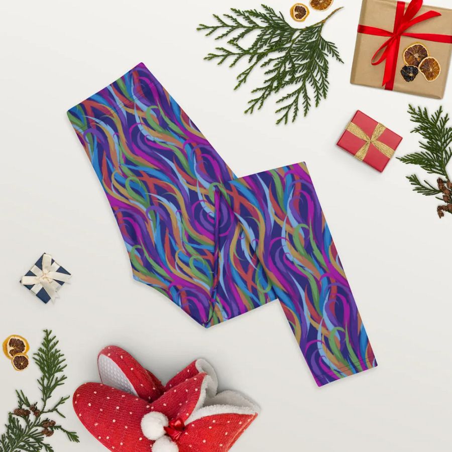 leggings  in modern design with blues, pink and turquoise colors product image (8)