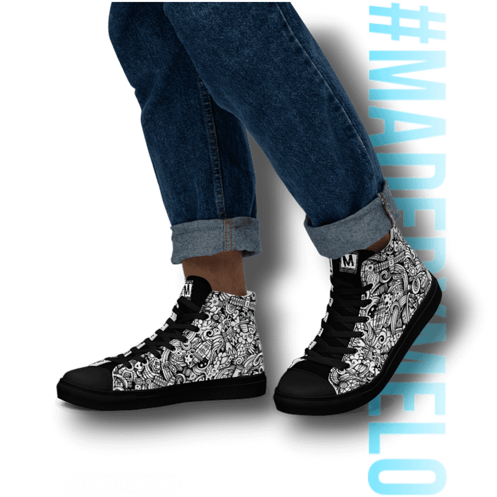 Dark Space Scribble - Men's High Tops | #MadeByMELO product image (2)