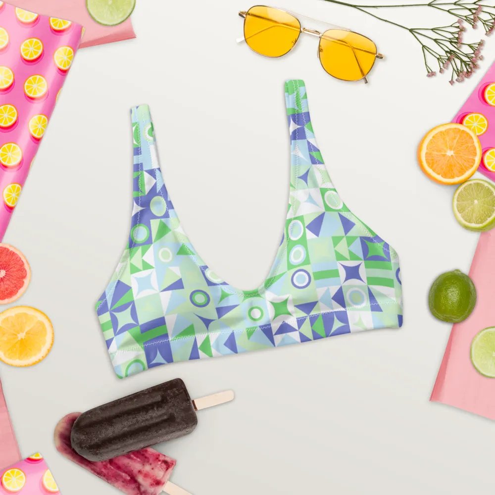 Colorful Vector Patterns Design Padded Bikini Top - v13 product image (6)