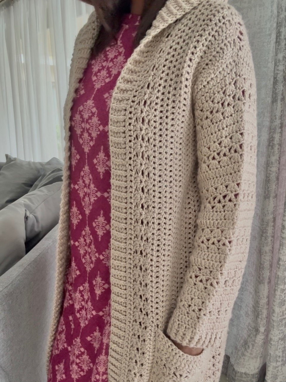 Crochet Hooded Cardigan Written Pattern product image (4)