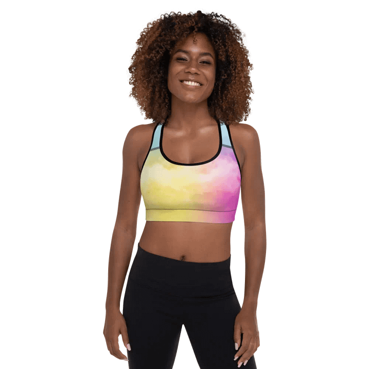 Blur cloud rainbow Design Padded Sports Bra - v3 product image (1)