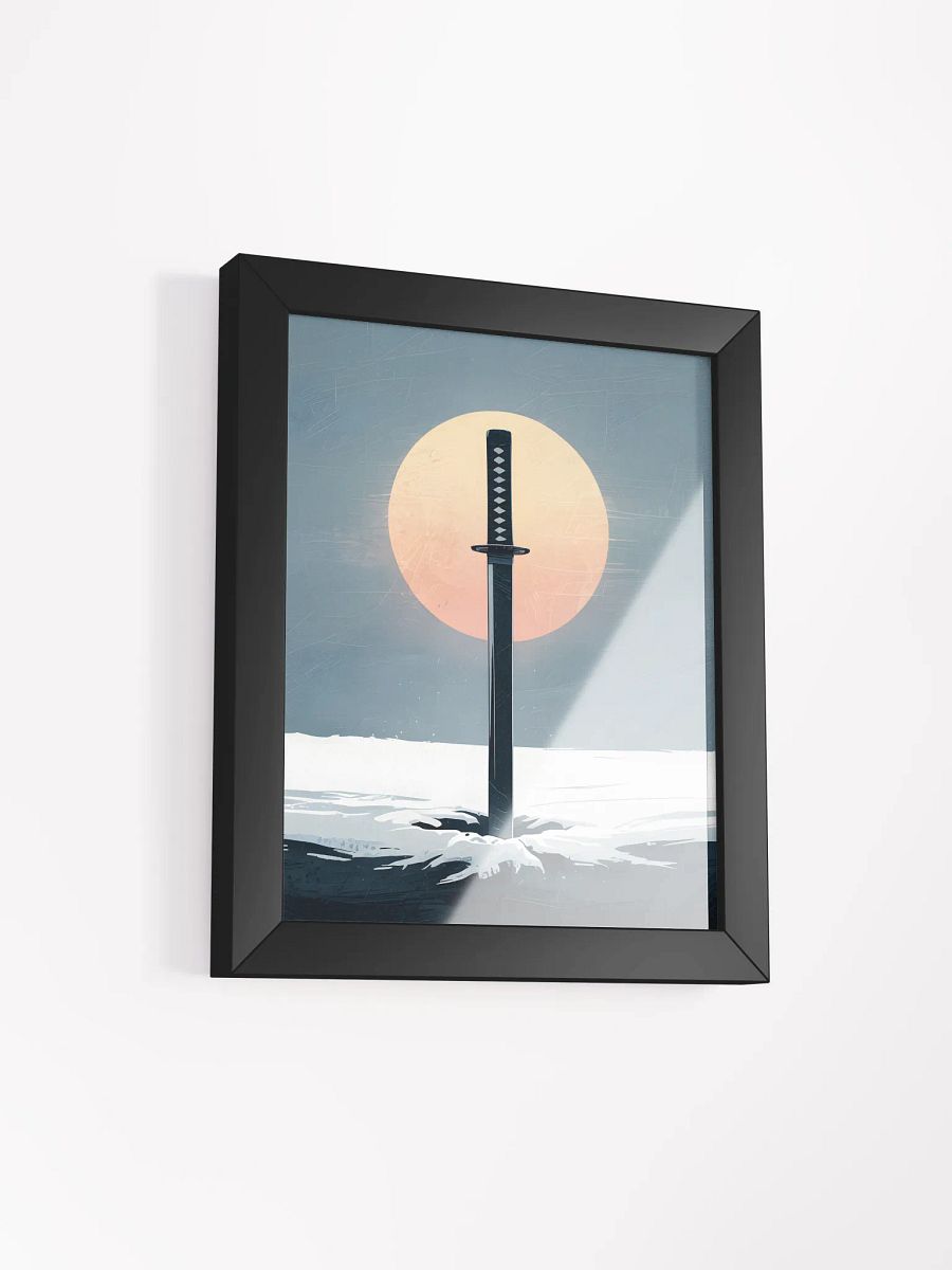 Sword in the Snow Framed Print | Minimalist Warrior Art product image (2)