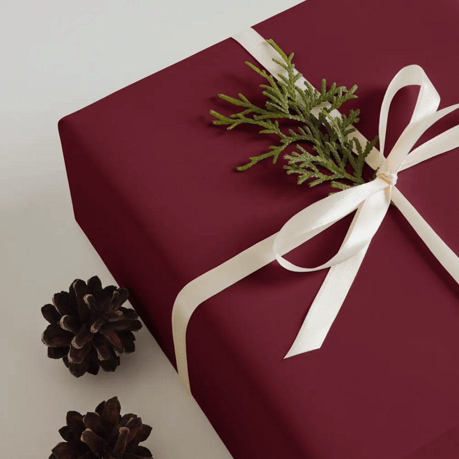 Burgundy Solid Holiday Christmas Wrapping Paper Sheets (3) product image (12)