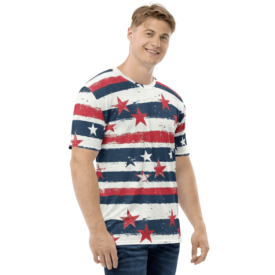 Geaux 31 (On Back) - Vintage Stars & Stripes Pattern Tee product image (4)
