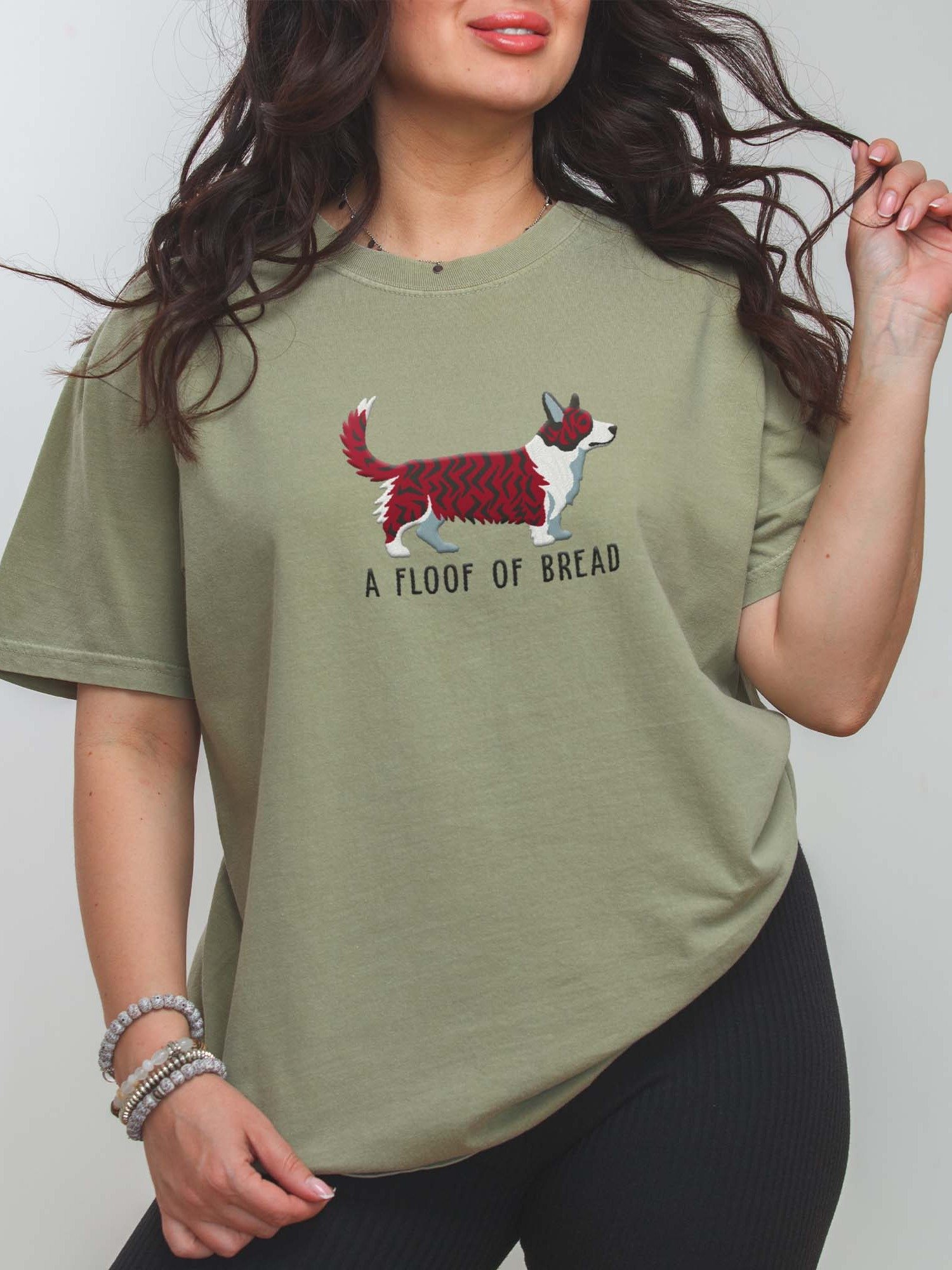 A Floof of Bread T-Shirt(Embroidered) of a Cardigan Welsh Corgi(Brindle) product image (2)
