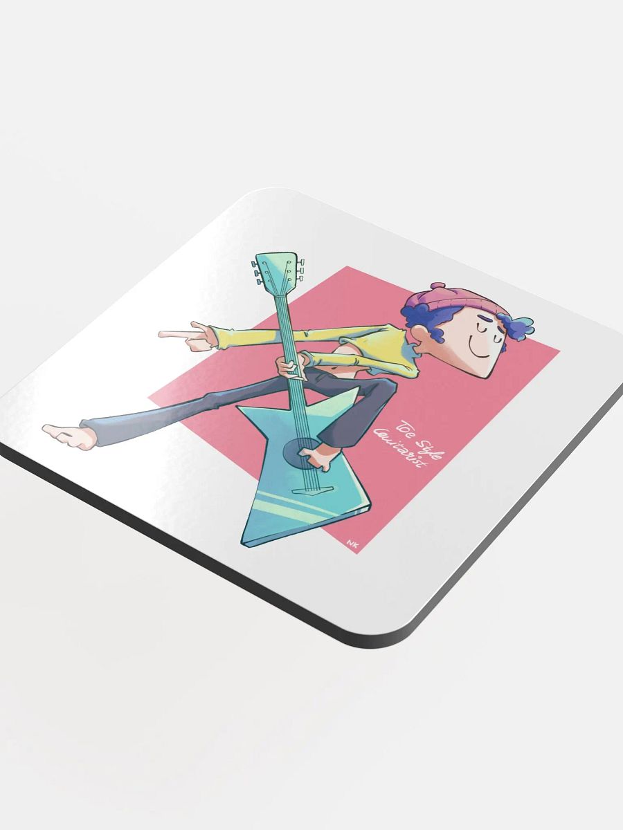 Toe Style Guitarist | Glossed Cork Coaster product image (4)