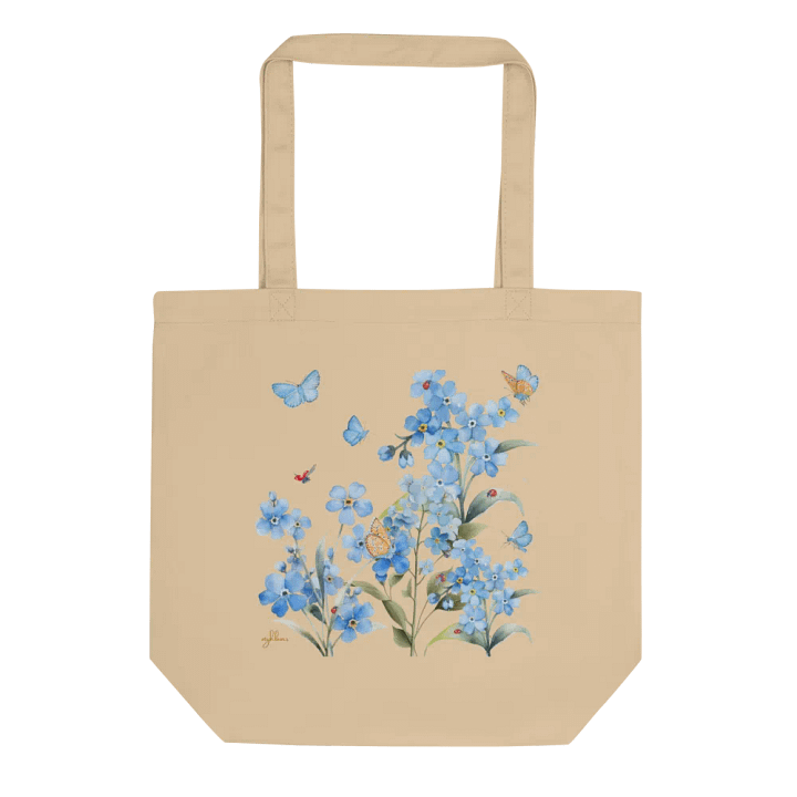 Forget-Me-Not Whispers Organic Cotton Tote Bag – Eco-Friendly, Spacious, and Stylish product image (1)