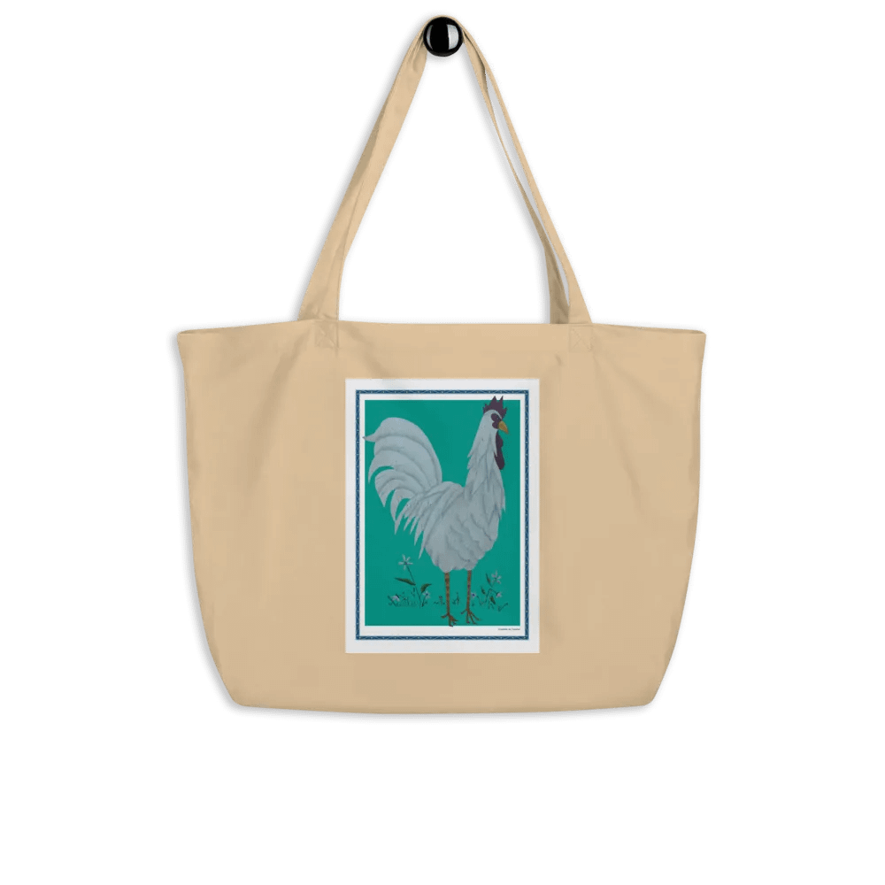 Eco Friendly Tote Bag with Chicken and Green Background product image (4)