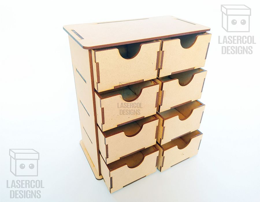 8 Drawers Desk Organizer - Laser Cut Files product image (8)
