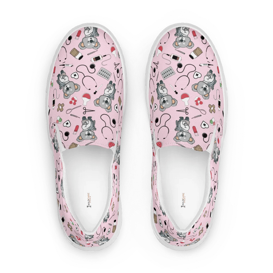 Cute Medical Koala Slip-On Canvas Shoes (Pink) product image (5)